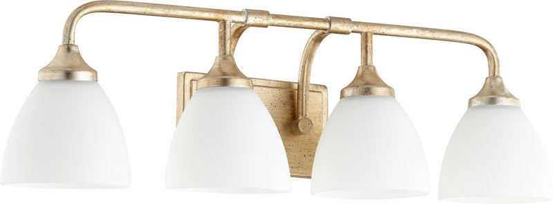 Enclave 4 Light Vanity in Aged Silver Leaf