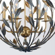 Broche 6 Light 21" Chandelier in English Bronze + Antique Gold