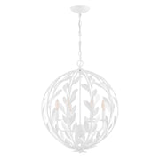 Broche 6 Light 21" Chandelier in Matte White