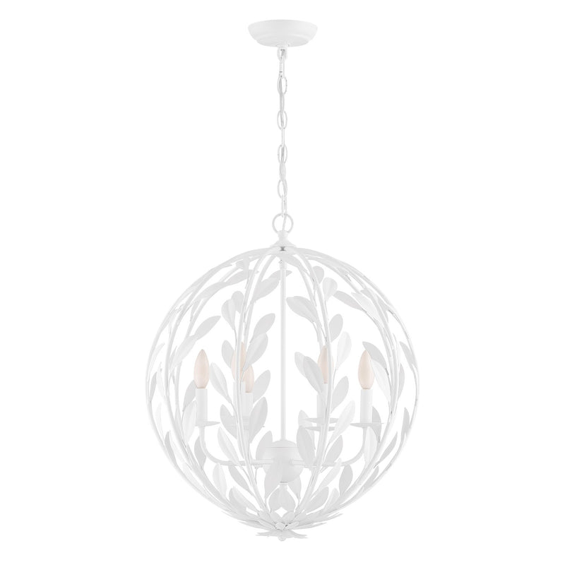 Broche 6 Light 21" Chandelier in Matte White