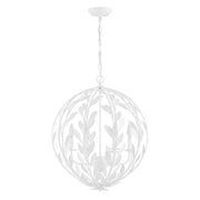 Broche 6 Light 21" Chandelier in Matte White