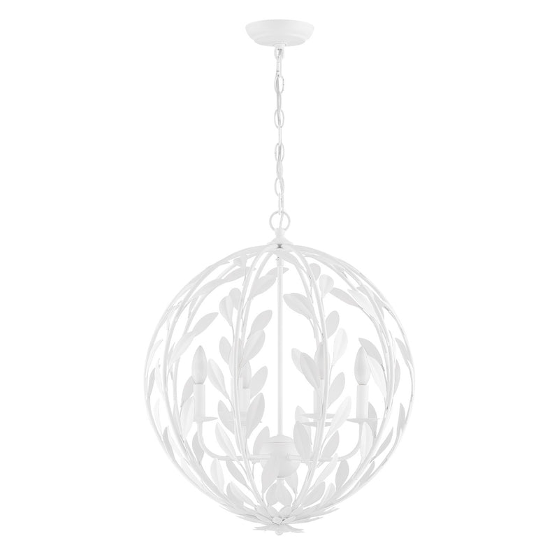 Broche 6 Light 21" Chandelier in Matte White