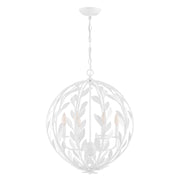 Broche 6 Light 21" Chandelier in Matte White