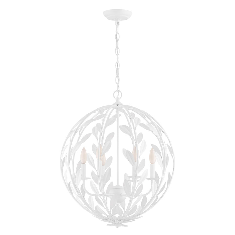 Broche 6 Light 21" Chandelier in Matte White