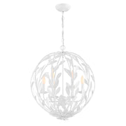 Broche 6 Light 21" Chandelier in Matte White
