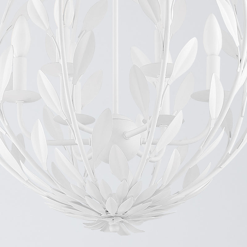 Broche 6 Light 21" Chandelier in Matte White