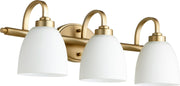 Reyes 3 Light Vanity in Aged Brass
