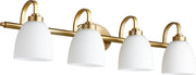 Reyes 4 Light Vanity in Aged Brass