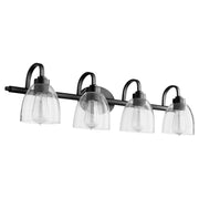 Reyes 4 Light Seeded Glass Vanity in Textured Black