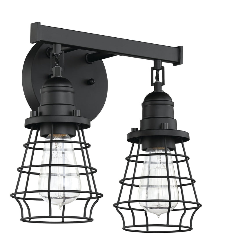 Thatcher 2 Light 12" Vanity in Flat Black