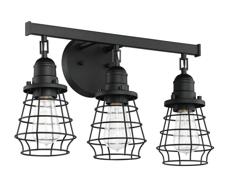 Thatcher 3 Light 19" Vanity in Flat Black