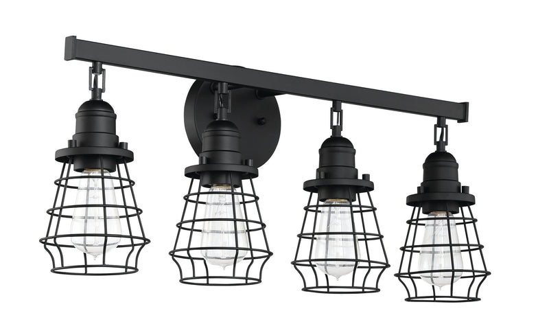 Thatcher 4 Light 26" Vanity in Flat Black