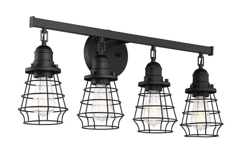 Thatcher 4 Light 26" Vanity in Flat Black
