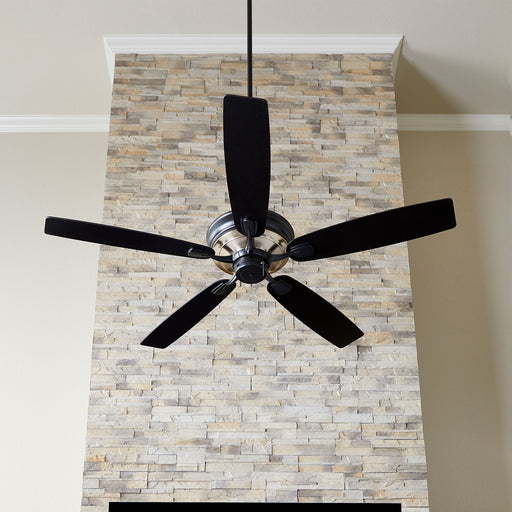 Gamble 60" 5-Blade Ceiling Fan in Textured Black / Aged Brass
