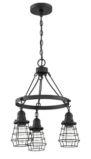Thatcher 3 Light 18" Down Chandelier in Flat Black