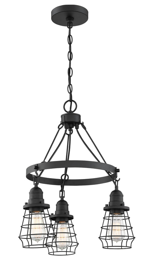 Thatcher 3 Light 18" Down Chandelier in Flat Black