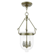 Jefferson 3-Light Mini Pendant in Antique Brass