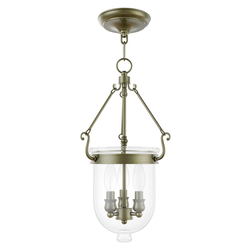 Jefferson 3-Light Mini Pendant in Antique Brass