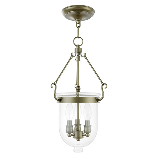 Jefferson 3-Light Mini Pendant in Antique Brass