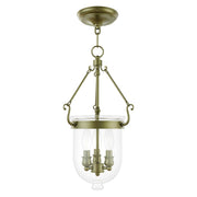 Jefferson 3-Light Mini Pendant in Antique Brass