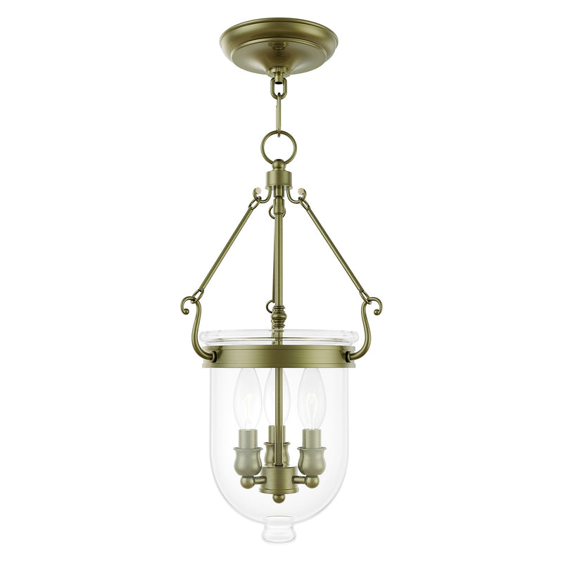 Jefferson 3-Light Mini Pendant in Antique Brass