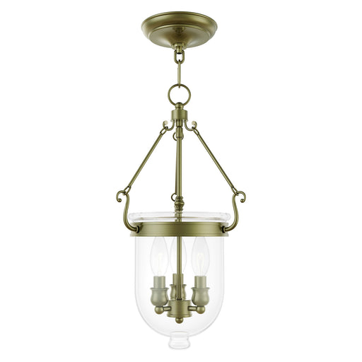 Jefferson 3-Light Mini Pendant in Antique Brass