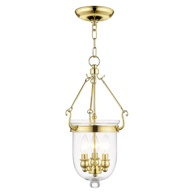 Jefferson 3-Light Mini Pendant in Polished Brass