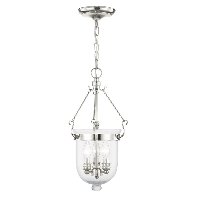 Jefferson 3-Light Mini Pendant in Polished Nickel