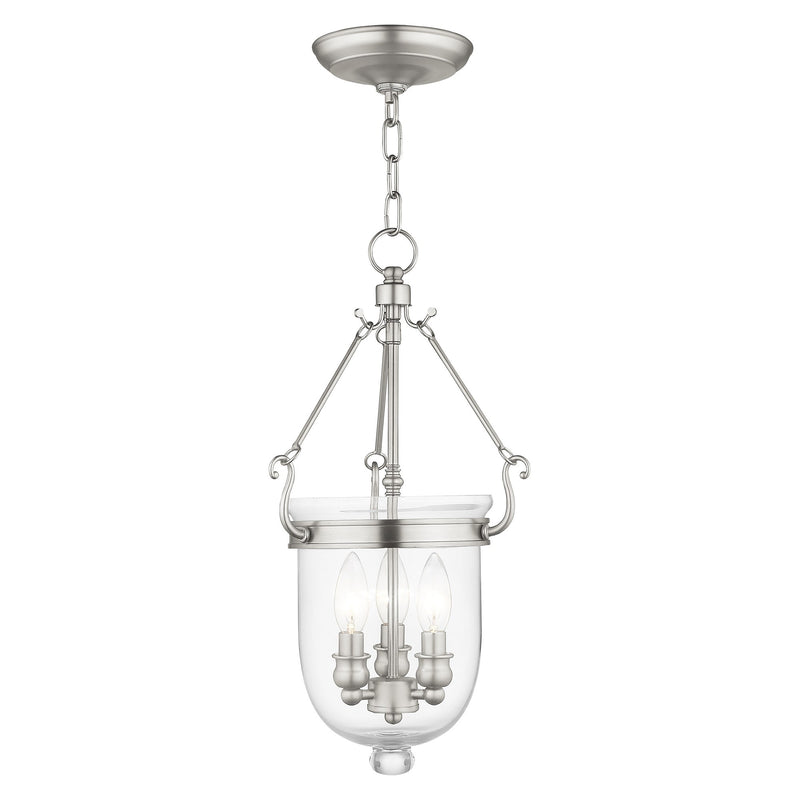 Jefferson 3-Light Mini Pendant in Brushed Nickel