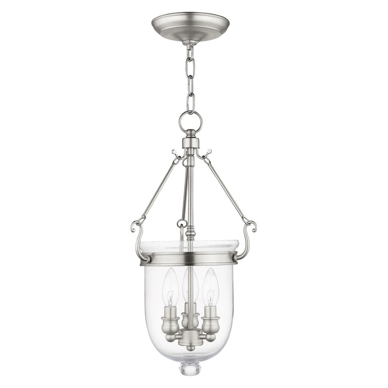 Jefferson 3-Light Mini Pendant in Brushed Nickel