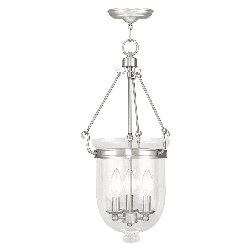 Jefferson 3-Light 12" Pendant in Brushed Nickel