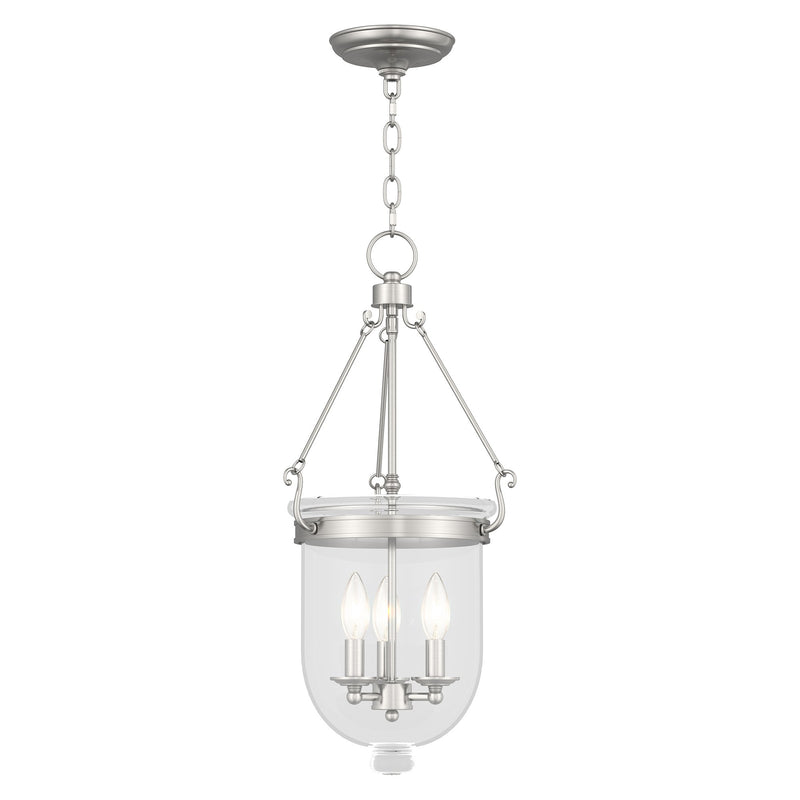 Jefferson 3-Light 12" Pendant in Brushed Nickel