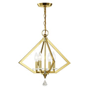 Diamond 4-Light Chandelier in Polished Brass