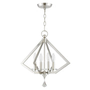 Diamond 4-Light Chandelier in Polished Nickel