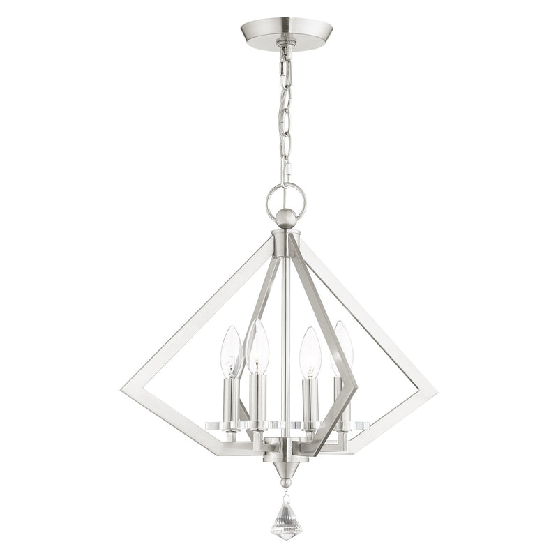 Diamond 4-Light Chandelier in Brushed Nickel