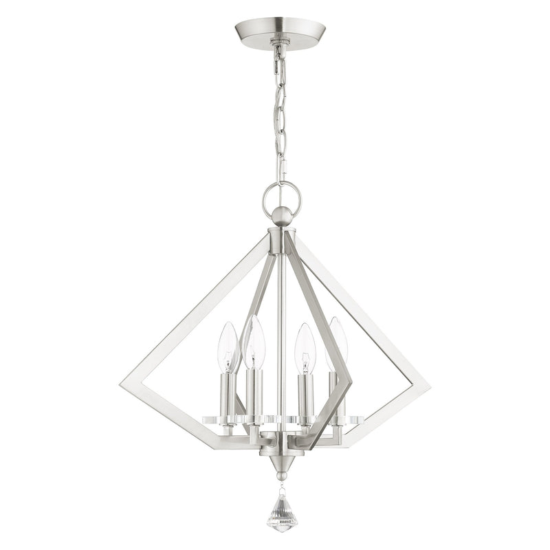 Diamond 4-Light Chandelier in Brushed Nickel
