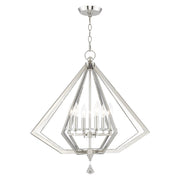 Diamond 6-Light Chandelier in Polished Nickel