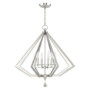 Diamond 6-Light Chandelier in Polished Nickel