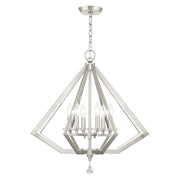 Diamond 6-Light Chandelier in Brushed Nickel