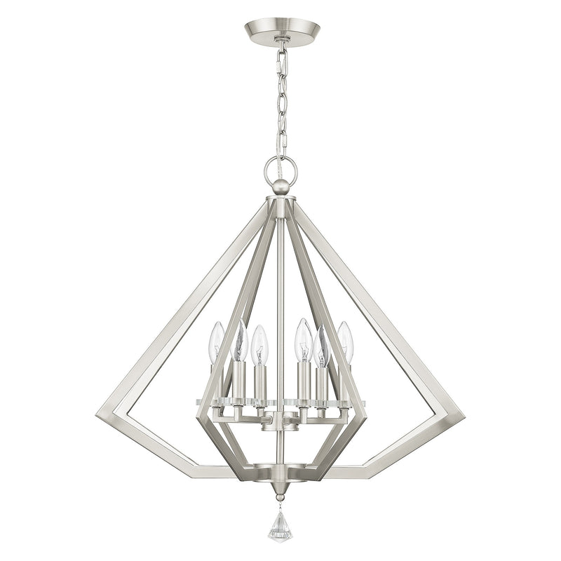 Diamond 6-Light Chandelier in Brushed Nickel