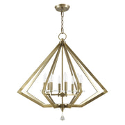 Diamond 8-Light Chandelier in Antique Brass