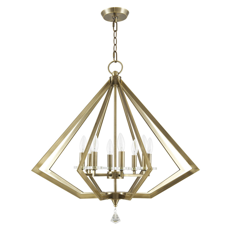 Diamond 8-Light Chandelier in Antique Brass