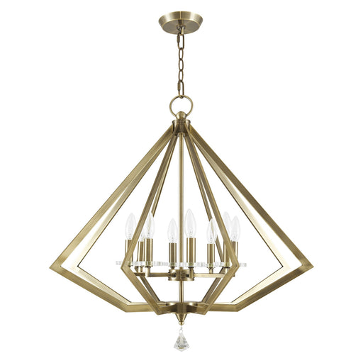 Diamond 8-Light Chandelier in Antique Brass