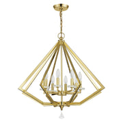 Diamond 8-Light Chandelier in Polished Brass