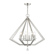 Diamond 8-Light Chandelier in Brushed Nickel