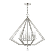 Diamond 8-Light Chandelier in Brushed Nickel
