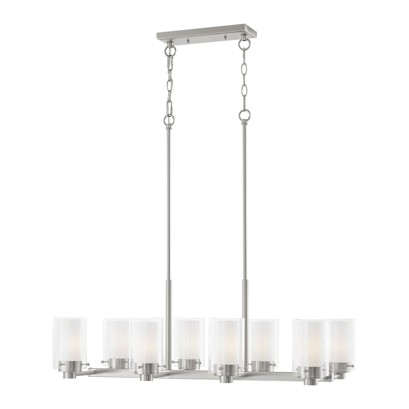Manhattan 8-Light Linear Chandelier in Brushed Nickel
