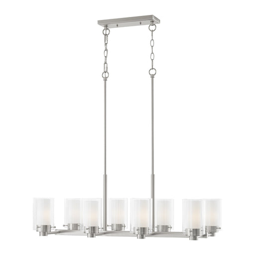 Manhattan 8-Light Linear Chandelier in Brushed Nickel