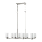 Manhattan 8-Light Linear Chandelier in Brushed Nickel