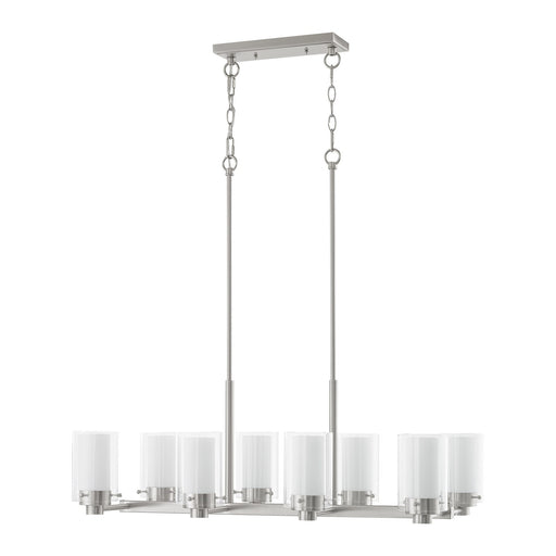 Manhattan 8-Light Linear Chandelier in Brushed Nickel